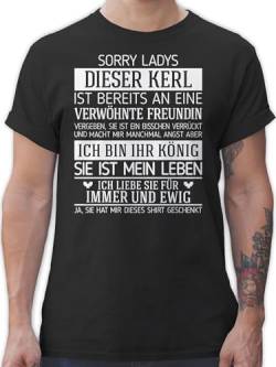 T-Shirt Herren - Valentinstag - Sorry Ladys Dieser Kerl ist bereits vergeben - weiß - L - Schwarz - Valentinstagsgeschenk Tshirt Mann ich Bin Schon von Shirtracer