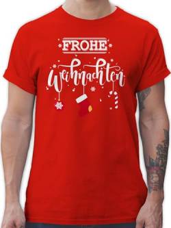 T-Shirt Herren - Weihnachten Geschenke Christmas Bekleidung - Frohe Weihnachten Lettering - M - Rot - weihnachtstshirt weihnachtliches t Shirts weihnachtshirt weihnachtsoutfit weinachst - L190 von Shirtracer