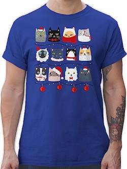 T-Shirt Herren - Weihnachten Geschenke Christmas Bekleidung - Katzen zu Weihnachten - L - Royalblau - weinach t Shirt x-Mas Tshirt weinachtsgeschenk weinachts weihnachtliche swiateczne - L190 von Shirtracer