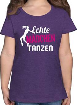 T-Shirt - Kinder Sport Kleidung - Echte Mädchen tanzen - Tänzerin - 140 (9/11 Jahre) - Lila Meliert - Shirts tanzshirt+mädchen Sport-Shirt echt t-Shirts Sportshirt Geschenk kindershirts Kurzarm von Shirtracer