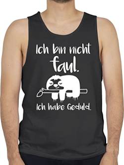 Tank Top Männer - Sprüche Statement mit Spruch - Ich Bin Nicht faul weiß - 3XL - Schwarz - sprüchen Habe Geduld achselshirts sprueche axelshirt Herren Geschenk zur Einschulung Tanktop spruechen von Shirtracer