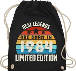 Turnbeutel Rucksack - 40. Geburtstag - Real Legends are born in 1984 Limited Edition Vintage Vierzigster - Unisize - Schwarz - geschenkideen+für+frauen+ab+40 40er 1982 beutel 40 frau geschenk von Shirtracer