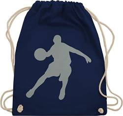 Turnbeutel Rucksack - Basketball Trikot Ersatz Training - Basketballspieler - Unisize - Navy Blau - basketballer korbball kinderturnbeutel sport basketbal stoffbeutel bag backpack stoffrucksack von Shirtracer