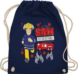 Turnbeutel Rucksack - Feuerwehrmann Tasche - Sam eilt zur Rettung - Unisize - Navy Blau - feuerwehr mann beutel der feuermann stoffrucksack feuwehrmann stoffbeutel turnbuetel sportbeutel turnsackerl von Shirtracer