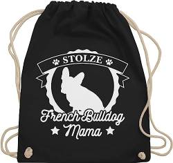 Turnbeutel Rucksack - Geschenk für Hundebesitzer - Stolze French Bulldog Mama - Unisize - Schwarz - französische bulldogge geschenke tasche hund hundefan frenchie beutel sachen hundeliebhaber von Shirtracer