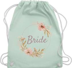 Turnbeutel Rucksack - JGA Junggesellenabschied Frauen - Bride Braut Boho - Unisize - Pastell Grün - polterer gym bag brautparty sportrucksack bachelorette party accessories turnsack jga. von Shirtracer