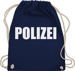 Turnbeutel Rucksack - Karneval & Fasching - Taschen - Polizei Polizeiuniform Polizist Polizeikostüm SEK Polizistin Police SWAT - Unisize - Navy Blau - karnevalsbeutel faschings s w a t beutel von Shirtracer