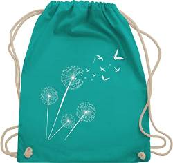 Turnbeutel Rucksack - Sprüche Statement - Pusteblume Löwenzahn - Unisize - Türkis - sportbeutel baumwolle stoffbeutel mit kordelzug sporttasche kinderbeutel beutel kinder turnsäckchen turntasche von Shirtracer