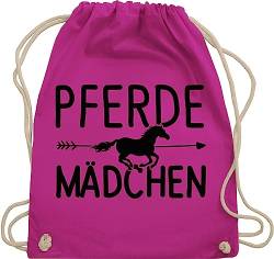 Turnbeutel Rucksack - Taschen - Pferde Mädchen Geschenk - Pferdegeschenke Reiten - Unisize - Fuchsia - pferdetasche stalltasche pferd pferdeliebhaber pferdetasse turnsack reittasche pferdebeutel von Shirtracer