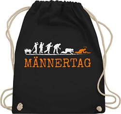 Turnbeutel Rucksack - zum Vatertag - Männertag Evolution Herrentag I Geschenk Lustig Biertrinker - Unisize - Schwarz - fater tag papa fatertags daddy vater sprüche dad paps maennertag von Shirtracer