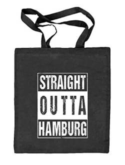 Hip Hop Rap natur Jutebeutel Stoffbeutel mit Straight Outta Hamburg Motiv, Größe: onesize,schwarz natur von Shirtstreet24