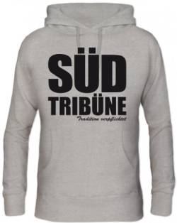 Shirtstreet, SÜDTRIBÜNE Ultras Dortmund Fußball Herren Kapuzen Hoodie Sweatshirt - Pullover, Größe: S,Graumeliert von Shirtstreet24