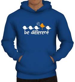 Shirtstreet24, Be Different, Herren Kapuzen Sweatshirt - Pullover Hoodie, Größe: L,Royal Blau von Shirtstreet24