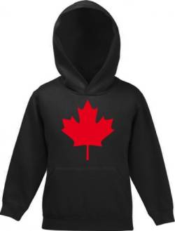 Shirtstreet24, CANADA/KANADA, Länder Kinder Kids Kapuzen Sweatshirt Hoodie - Pullover, Größe: 116,Schwarz von Shirtstreet24