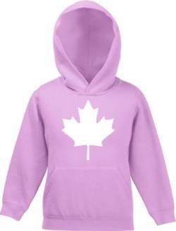 Shirtstreet24, CANADA/KANADA, Länder Kinder Kids Kapuzen Sweatshirt Hoodie - Pullover, Größe: 140,Rosa von Shirtstreet24