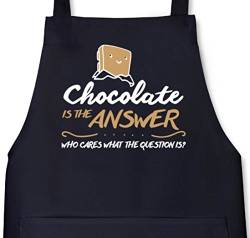 Shirtstreet24, Chocolate Is The Answer, Grillen Barbecue Grill Schürze Kochschürze Latzschürze, Größe: onesize,Schwarz von Shirtstreet24