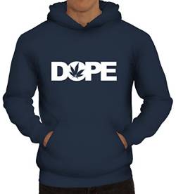 Shirtstreet24, Dope Cannabis, Hanf Blatt Herren Kapuzen Sweatshirt - Pullover Hoodie, Größe: 3XL,Navy von Shirtstreet24