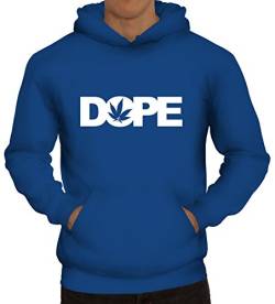 Shirtstreet24, Dope Cannabis, Hanf Blatt Herren Kapuzen Sweatshirt - Pullover Hoodie, Größe: M,Royal Blau von Shirtstreet24
