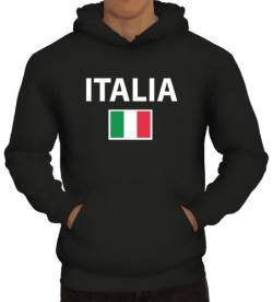 Shirtstreet24, EM/WM 20 - Italia, Italien Italy Fußball Herren Kapuzen Sweatshirt - Pullover Hoodie, Größe: XL,Schwarz von Shirtstreet24