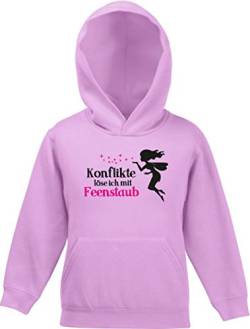 Shirtstreet24, Feenstaub, Fee Fairy Kinder Kids Kapuzen Sweatshirt Hoodie - Pullover, Größe: 152,Rosa von Shirtstreet24