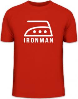 Shirtstreet24, Ironman, Herren T-Shirt Fun Shirt, Größe: L,rot von Shirtstreet24