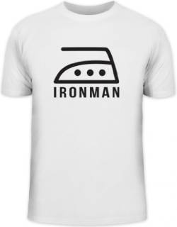 Shirtstreet24, Ironman, Herren T-Shirt Fun Shirt, Größe: M,weiß von Shirtstreet24