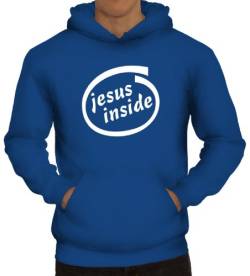 Shirtstreet24, Jesus Inside, christlicher Religion Herren Kapuzen Sweatshirt - Pullover Hoodie, Größe: 3XL,Royal Blau von Shirtstreet24