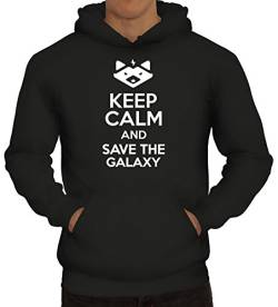 Shirtstreet24, Keep Calm and Save The Galaxy, Herren Kapuzen Sweatshirt - Pullover Hoodie, Größe: L,Schwarz von Shirtstreet24