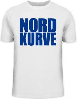 Shirtstreet24, NORDKURVE, Ultras Hamburg Schalke Fußball, Herren T-Shirt Fun Shirt Funshirt, Größe: L,weiß von Shirtstreet24