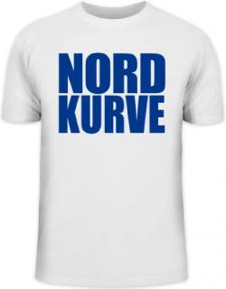 Shirtstreet24, NORDKURVE, Ultras Hamburg Schalke Fußball, Herren T-Shirt Fun Shirt Funshirt, Größe: XXL,weiß von Shirtstreet24