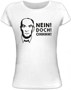 Shirtstreet24, Nein! DOCH! Ohhhh! Lady/Damenshirt/Frauen Fun T-Shirt, Größe: M,weiß von Shirtstreet24