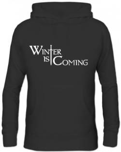 Shirtstreet24, SCHWERT WINTER IS COMING, Herren Kapuzen Hoodie Hoody Sweatshirt - Pullover S-3XL, Größe: L,Schwarz von Shirtstreet24