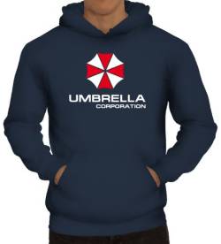 Shirtstreet24, Umbrella Corporation, Herren Kapuzen Sweatshirt - Pullover Hoodie, Größe: L,Navy von Shirtstreet24