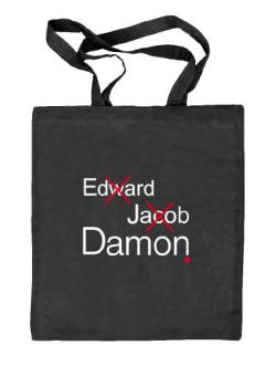 Shirtstreet24, VAMPIRE DAMON, Vampir Vampire Stoffbeutel Jute Tasche (ONE SIZE), Größe: onesize,schwarz natur von Shirtstreet24