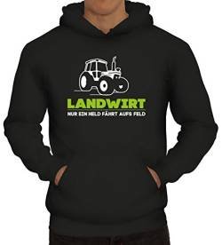 Shirtstreet24 Landwirt Trecker, Traktor Bauer Herren Kapuzen Sweatshirt - Pullover Hoodie, Größe: XL,Schwarz von Shirtstreet24
