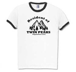 Resident of Twin Peaks Ringer-T-Shirt Weiss L von Shirtzshop