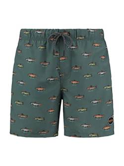 Shiwi Herren Badeshorts Go Fish grün/hellrot/hellblau M von Shiwi