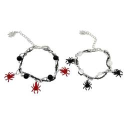 2 x Spider-Stern-Charm-Armband, einfaches Perlenarmband, Statement-Schmuck, verstellbares Armband, Paar-Zubehör von Shntig