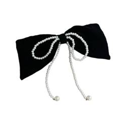 Elegante Haarspange mit Perlen und Schleifen, für Damen, Pferdeschwanz, Haarnadel, Perlen, Schleife, Haarspangen, Kopfschmuck für den täglichen Gebrauch von Shntig