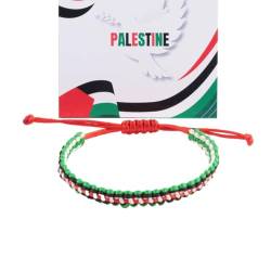 Shntig Armband mit Nationalflagge, bunt, Freundschafts-Handkette, Befürworter für Frieden, Perlenarmreif, Paar gewebte Armbänder von Shntig