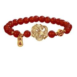 Shntig Chinesische Drachen-Armbänder, handgefertigt, mit Perlen, Freundschaftsschmuck, Seil-Armbänder, Segenschmuck, perfektes Geschenk für Frauen von Shntig