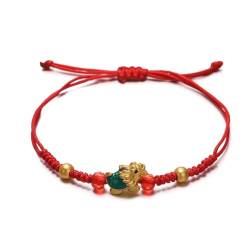 Shntig Handgefertigtes Drachen-Armband, chinesisches Jahr, Tierschmuck, Geschenk, gewebtes Handseil, gewebtes Armband, Baumwollseil-Material für Damen von Shntig