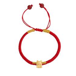 Verstellbares Seil-Armband, chinesischer Stil, gewebter Armreif, Neujahrs-Drachenform, Handketten, Schmuck, Geschenk für Frauen und Mädchen von Shntig