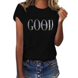 Damen Tshirt Sommer T-Shirt Damen Sommer Shirts Damen Tshirt Damen Mit Aufdruck Sommer Shirt Damen Ausgefallene Tshirts Damen Weisses T Shirt Damen Damen T-Shirt Tshirt Damen Schwarz M von Shobdw