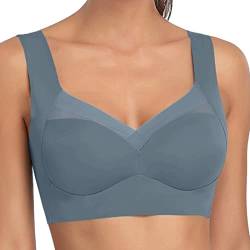 Hatme Haltungskorrektur BH Damen Ohne Bügel BH Ohne Bügel Bustier Damen Damen-BHS BH Große Brüste Starker Halt Sport Mit Push up Top Set Bra Träger Für Rückenfrei Sexy Comfy (Navy, XXL) von Shobdw