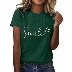 Shirt Damen Damen Shirt Kurzarm Sommer Tshirt Damen Sport Tshirt Damen Tshirt Damen Baumwolle Shirt Damen Kurzarm T-Shirts Damen Damen Shirts Damen Sport Oberteil Grün S von Shobdw