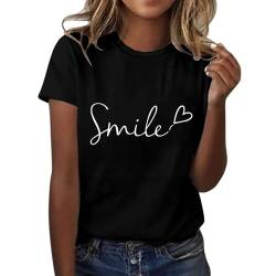 Shirt Damen Damen Shirt Kurzarm Sommer Tshirt Damen Sport Tshirt Damen Tshirt Damen Baumwolle Shirt Damen Kurzarm T-Shirts Damen Damen Shirts Damen Sport Oberteil Schwarz S von Shobdw