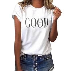 Tshirt Damen T Shirt Damen Damen Tshirt Damen Oberteile T-Shirt Damen Longshirt Damen Oversize Shirt Damen Shirts Damen Sommer Shirt Damen T-Shirts Für Damen Oberteile Damen Sommer Weiß L von Shobdw