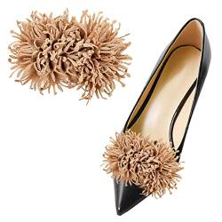 2 Stück 3D-Blumen-Schuh-Clips, einzigartige Schuh-Verzierung, abnehmbare High Heels, Schuh-Schnalle für DIY-Zubehör, One Size, Baumwolle, Kein Edelstein von Shoeklips