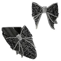 Strass Schleife Schuhclips Pumps Flache Dekorative Schuh Dekoration DIY Handwerk Zubehör Frauen Hochzeit Party Charms, One Size, Strass, Strass von Shoeklips